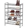 imageSIMPLE HOUSEWARE 3Tier Stackable Mesh Shoe Rack SilverBlack