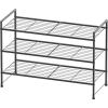 imageSIMPLE HOUSEWARE 3Tier Stackable Mesh Shoe Rack SilverBlack