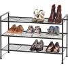 imageSIMPLE HOUSEWARE 3Tier Stackable Mesh Shoe Rack SilverBlack