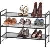 imageSIMPLE HOUSEWARE 3Tier Stackable Mesh Shoe Rack SilverBlack