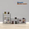 imageSIMPLE HOUSEWARE 3Tier Stackable Mesh Shoe Rack SilverBlack