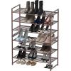 imageSIMPLE HOUSEWARE 3Tier Stackable Mesh Shoe Rack SilverBronze