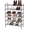 imageSIMPLE HOUSEWARE 3Tier Stackable Mesh Shoe Rack SilverBronze