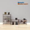 imageSIMPLE HOUSEWARE 3Tier Stackable Mesh Shoe Rack SilverBronze