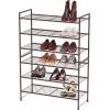 imageSIMPLE HOUSEWARE 3Tier Stackable Mesh Shoe Rack SilverBronze