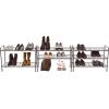 imageSIMPLE HOUSEWARE 3Tier Stackable Mesh Shoe Rack SilverBronze
