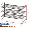 imageSIMPLE HOUSEWARE 3Tier Stackable Mesh Shoe Rack SilverBronze
