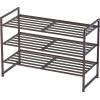 imageSIMPLE HOUSEWARE 3Tier Stackable Mesh Shoe Rack SilverBronze