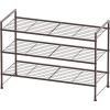 imageSIMPLE HOUSEWARE 3Tier Stackable Mesh Shoe Rack SilverBronze