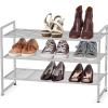 imageSIMPLE HOUSEWARE 3Tier Stackable Mesh Shoe Rack SilverSilver