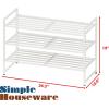 imageSIMPLE HOUSEWARE 3Tier Stackable Mesh Shoe Rack SilverWhite