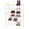 imageSIMPLE HOUSEWARE 3Tier Stackable Mesh Shoe Rack SilverWhite