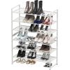 imageSIMPLE HOUSEWARE 3Tier Stackable Mesh Shoe Rack SilverWhite