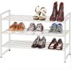 imageSIMPLE HOUSEWARE 3Tier Stackable Mesh Shoe Rack SilverWhite