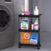 imageSIMPLE HOUSEWARE Standard 3Tier Slim Rolling Storage Cart WhiteBlack