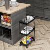 imageSIMPLE HOUSEWARE Standard 3Tier Slim Rolling Storage Cart WhiteBlack