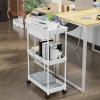 imageSIMPLE HOUSEWARE Standard 3Tier Slim Rolling Storage Cart WhiteWhite