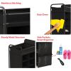 imageSimple Houseware 16 Cube Shoe Stand Tower Rack 8 Tier with Top Shelf and Side Hanging Pockets GrayBlack