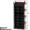 imageSimple Houseware 16 Cube Shoe Stand Tower Rack 8 Tier with Top Shelf and Side Hanging Pockets GrayBlack