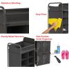 imageSimple Houseware 16 Cube Shoe Stand Tower Rack 8 Tier with Top Shelf and Side Hanging Pockets GrayDark Gray