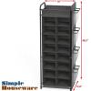imageSimple Houseware 16 Cube Shoe Stand Tower Rack 8 Tier with Top Shelf and Side Hanging Pockets GrayDark Gray