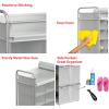 imageSimple Houseware 16 Cube Shoe Stand Tower Rack 8 Tier with Top Shelf and Side Hanging Pockets GrayGray