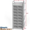 imageSimple Houseware 16 Cube Shoe Stand Tower Rack 8 Tier with Top Shelf and Side Hanging Pockets GrayGray