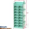 imageSimple Houseware 16 Cube Shoe Stand Tower Rack 8 Tier with Top Shelf and Side Hanging Pockets GrayTurquoise