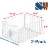 imageSimple Houseware 2 Pack Stackable Large Wide Entry Basket Bin White 17InchWhite