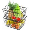 imageSimple Houseware 2 Pack Stackable Single Wire Basket 115 x 15 x 75 inBlack