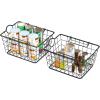 imageSimple Houseware 2 Pack Stackable Single Wire Basket 115 x 15 x 75 inBlack