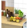 imageSimple Houseware 2 Pack Stackable Single Wire Basket 115 x 15 x 75 inBlack