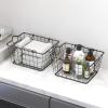 imageSimple Houseware 2 Pack Stackable Single Wire Basket 115 x 15 x 75 inBlack