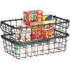 imageSimple Houseware 2 Pack Stackable Single Wire Basket 115 x 15 x 75 inBlack