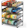 imageSimple Houseware 2 Tier Stackable Can Rack Silver 2 PackBlack