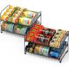 imageSimple Houseware 2 Tier Stackable Can Rack Silver 2 PackBlack