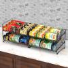 imageSimple Houseware 2 Tier Stackable Can Rack Silver 2 PackBlack