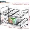 imageSimple Houseware 2 Tier Stackable Can Rack Silver 2 PackBlack