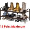 imageSimple Houseware 2Tier Shoe Rack Storage Organizer GreyBronze