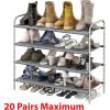 imageSimple Houseware 2Tier Shoe Rack Storage Organizer GreyGrey
