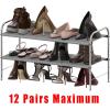 imageSimple Houseware 2Tier Shoe Rack Storage Organizer GreyGrey