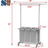 imageSimple Houseware 3 Bags Laundry Sorter with Extensible Clothes Hanging RodSilver