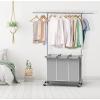 imageSimple Houseware 3 Bags Laundry Sorter with Extensible Clothes Hanging RodSilver