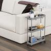 imageSimple Houseware 3Tier SlimNarrow Storage Cart with Handle 55 Wide x 265 Height Rolling Organizer for Kitchen Bathroom Laundry Room  BlackGray