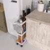 imageSimple Houseware 3Tier SlimNarrow Storage Cart with Handle 55 Wide x 265 Height Rolling Organizer for Kitchen Bathroom Laundry Room  BlackWhite