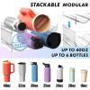 imageSimple Houseware 3Tier Stackable Water Bottle Storage Organizer Clear  Space Saving Bottle Holder for Kitchen Pantry and Refrigerator  Fits Stanley 40 oz Tumbler2Tier