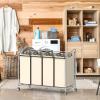 imageSimple Houseware 4Bag Heavy Duty Laundry Sorter Rolling Cart SilverAssortedChrome