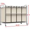 imageSimple Houseware 4Bag Heavy Duty Laundry Sorter Rolling Cart SilverAssortedChrome