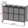 imageSimple Houseware 4Bag Heavy Duty Laundry Sorter Rolling Cart SilverAssortedDark Grey