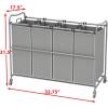 imageSimple Houseware 4Bag Heavy Duty Laundry Sorter Rolling Cart SilverAssortedSilver